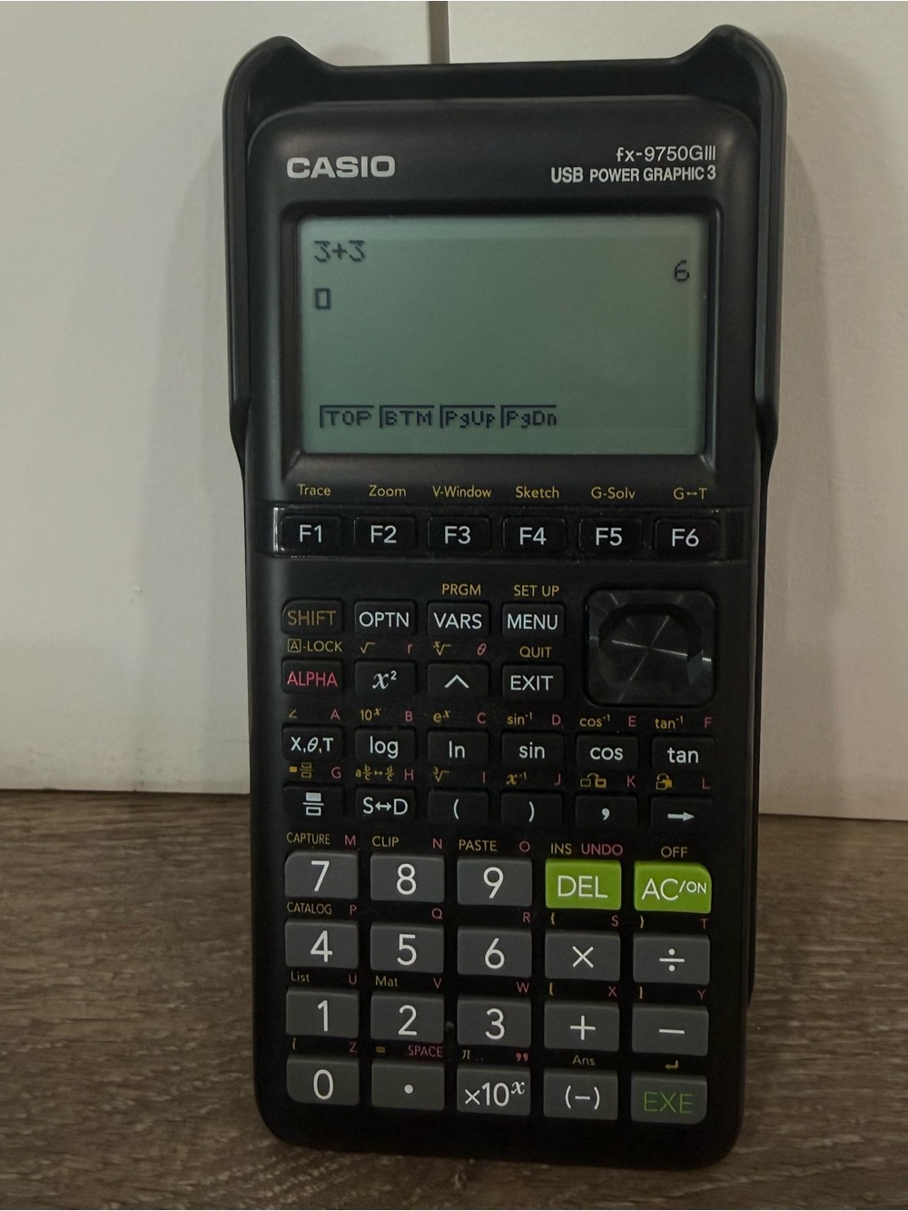 Casio fx-9750GIII Graphing Calculator in Black with Green Keys